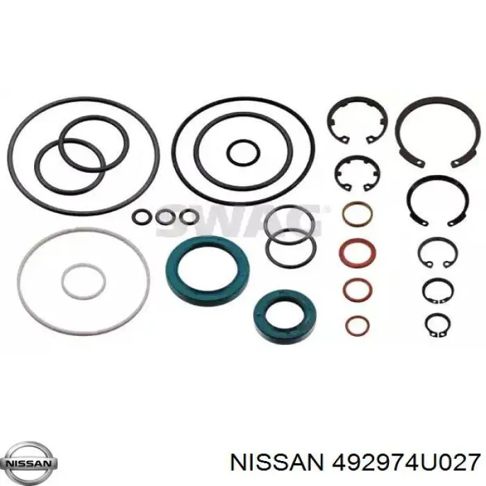 492974U027 Nissan ремкомплект рулевой рейки (механизма, (ком-кт уплотнений))