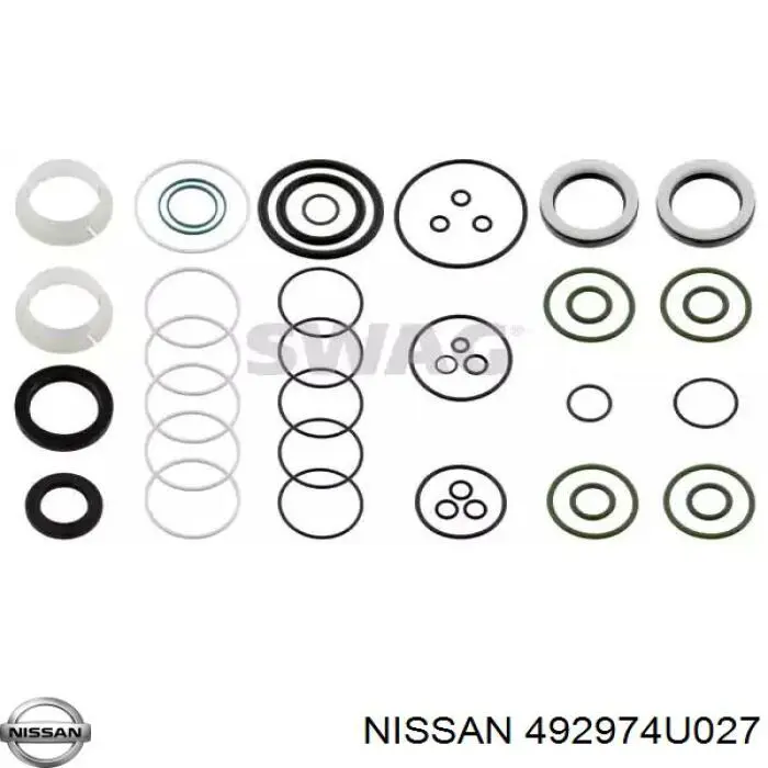 Купить 492974U027 Nissan/Infiniti Ремкомплект рулевой рейки (механизма), (ком-кт уплотнений)