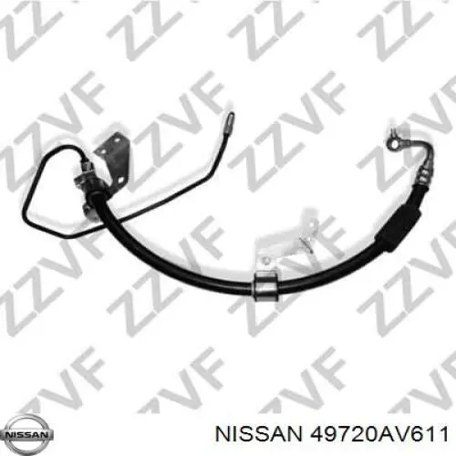 49720AV611 Nissan шланг гур высокого давления от насоса до рейки (механизма)