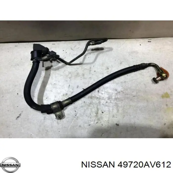 49720AV612 Nissan шланг гур высокого давления от насоса до рейки (механизма)