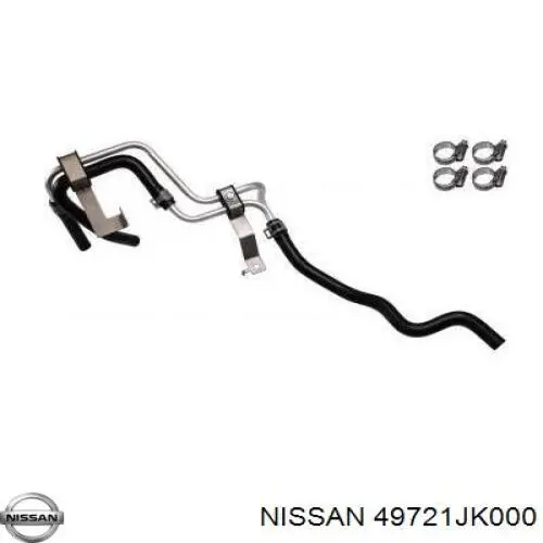 49721JK000 Nissan/Infiniti Шланг ГУР низкого давления, от радиатора к бачку