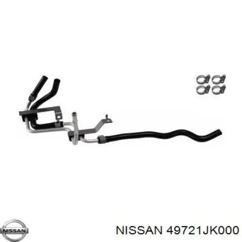 Шланг ГУР низкого давления, от радиатора к бачку Nissan/Infiniti 49721JK000 цена, от 63.35 USD