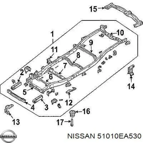 Усилитель переднего бампера Nissan Pathfinder R51 (Ниссан Патфайндер)