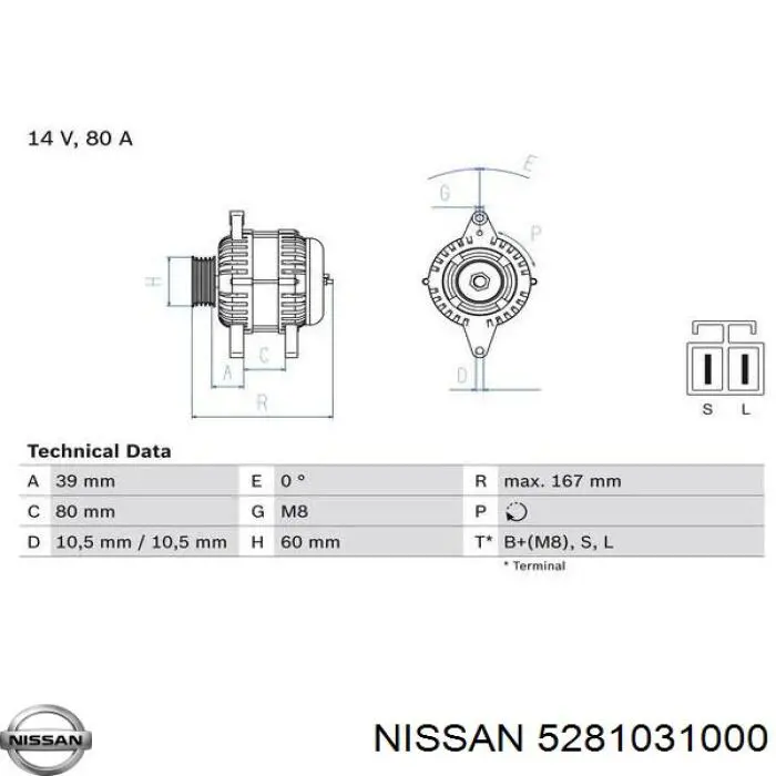 5281031000 Nissan генератор
