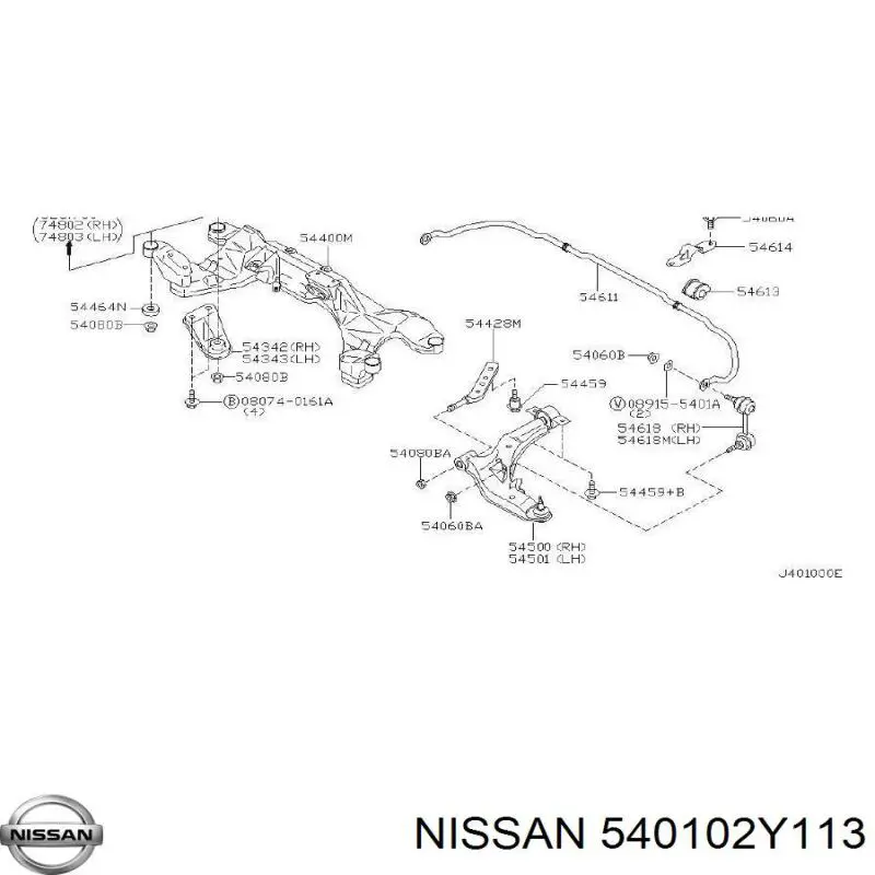 Передняя пружина 540102Y113 Nissan