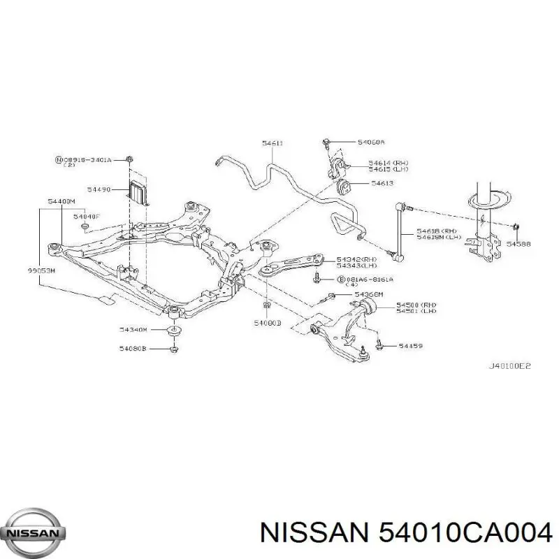 54010CA004 Nissan пружина передняя