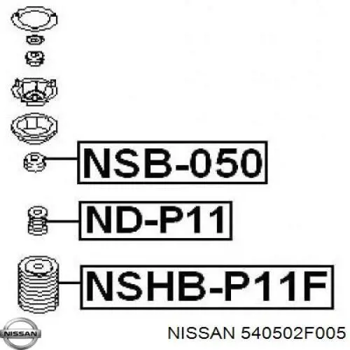 Буфер (отбойник) амортизатора переднего Nissan 540502F005