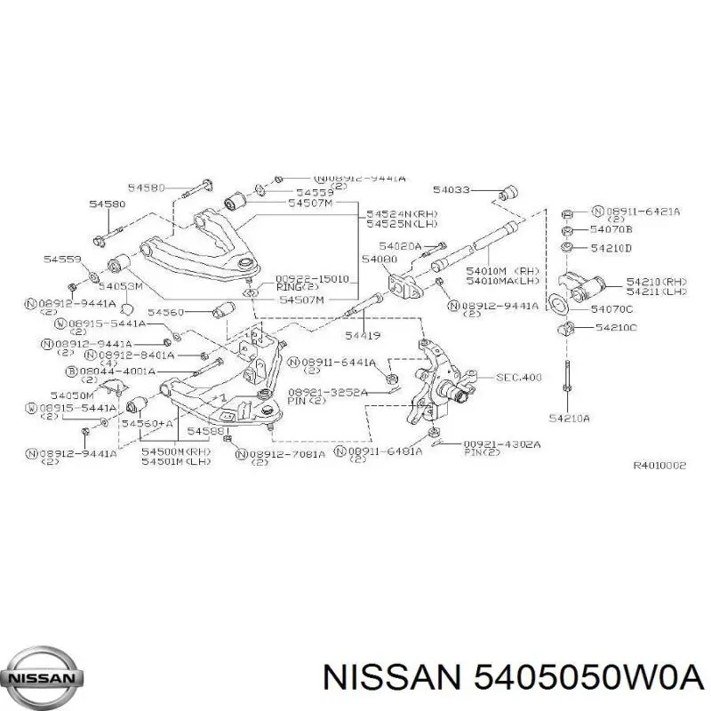 Буфер (отбойник) амортизатора переднего Nissan 5405050W0A