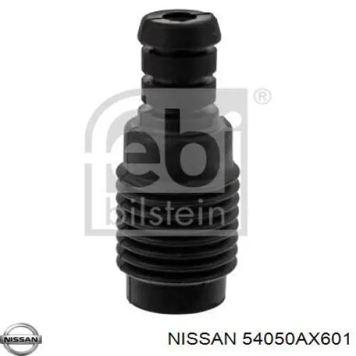 54050AX601 Nissan pára-choque (grade de proteção de amortecedor dianteiro + bota de proteção)