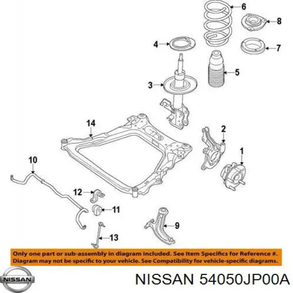Пыльник амортизатора переднего Nissan 54050JP00A