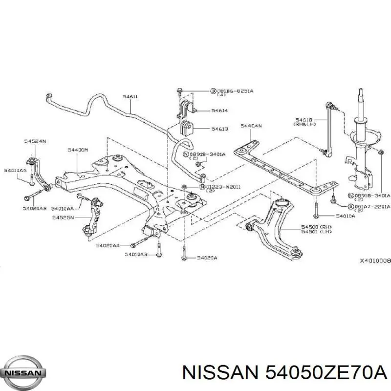 54050ZE70A Nissan буфер (отбойник амортизатора переднего)
