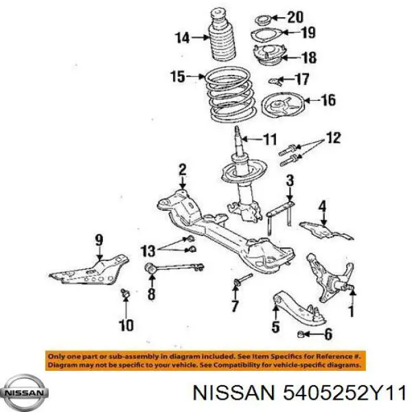 5405252Y11 Nissan буфер (отбойник амортизатора заднего)