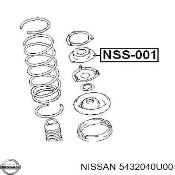 Опора стойки амортизатора переднего Nissan/Infiniti 5432040U00 цена, от 10.41 USD
