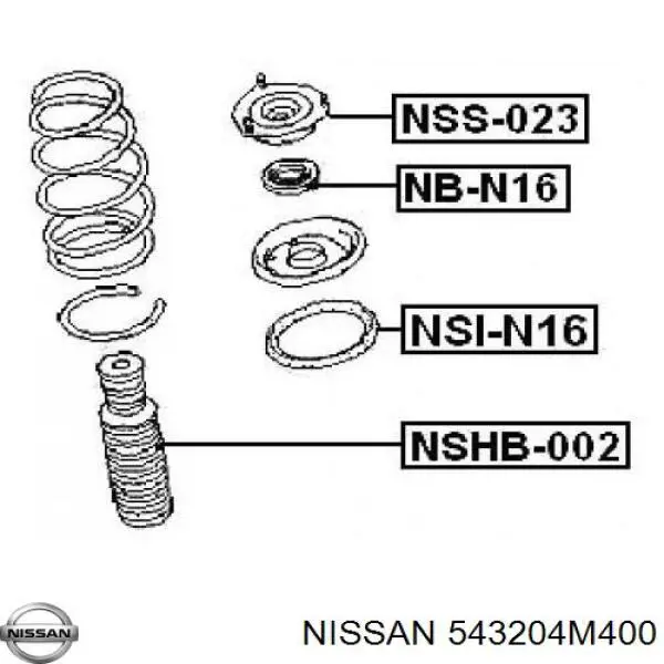 Опора амортизатора переднего 543204M400 Nissan