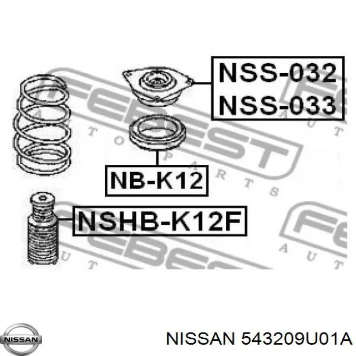 Опора амортизатора переднего правого 543209U01A Nissan/Infiniti