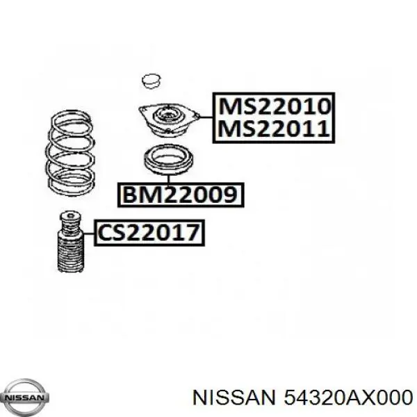Опора амортизатора переднего правого Nissan 54320AX000