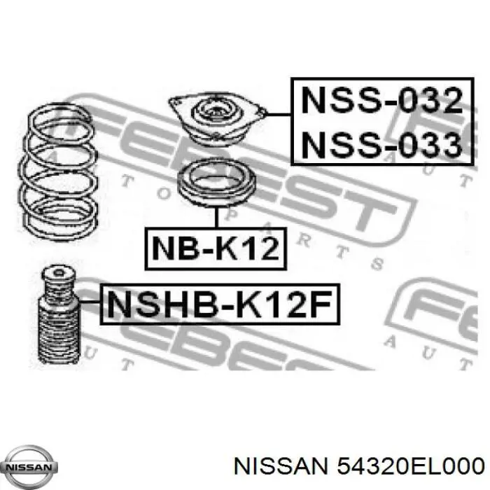 Опора амортизатора переднего правого Nissan 54320EL000