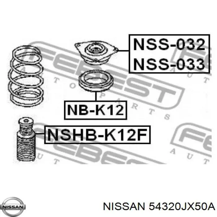 Опора стойки амортизатора переднего Nissan/Infiniti 54320JX50A цена, от 12.91 USD