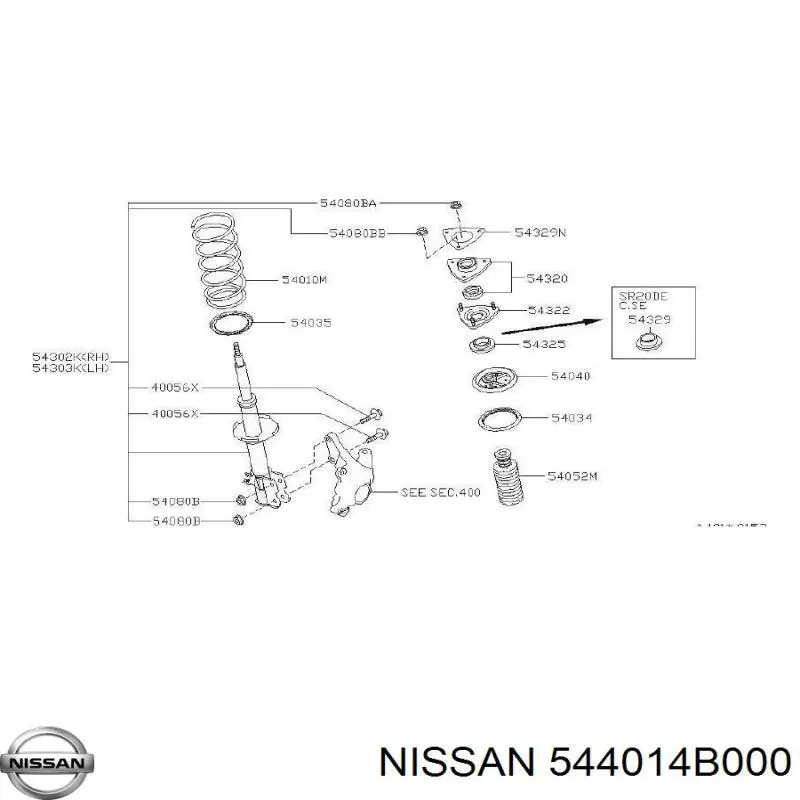 Балка передней подвески (подрамник) на Nissan Sunny III 