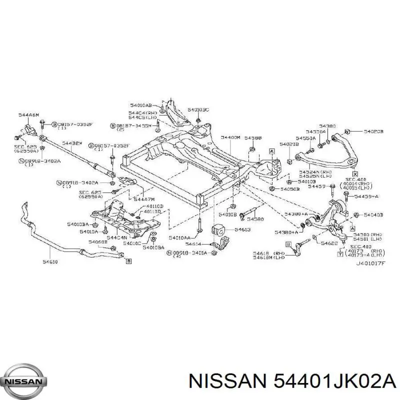 54401JK02A Nissan/Infiniti Подрамник передней подвески