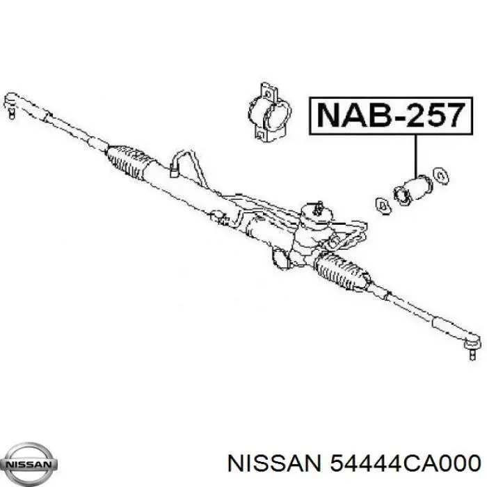 54444CA000 Nissan сайлентблок крепления рулевой рейки
