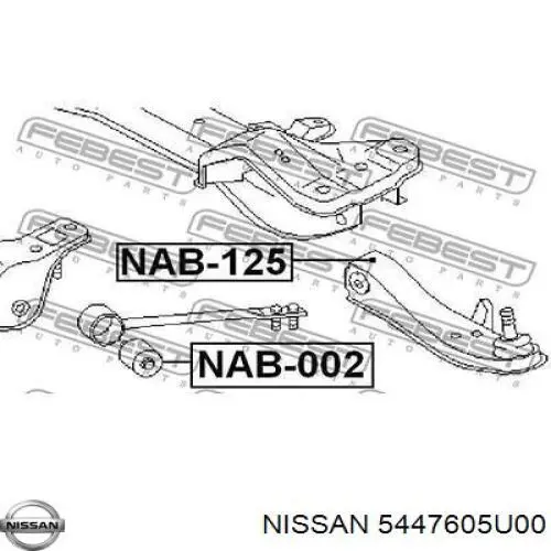 Сайлентблок тяги торсиона Nissan 5447605U00
