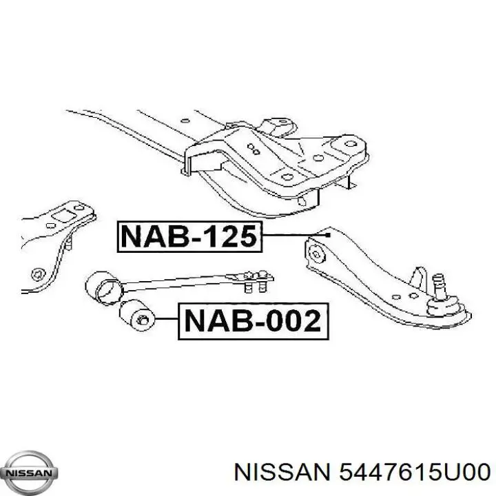 5447615U00 Nissan/Infiniti Сайлентблок растяжки переднего нижнего рычага