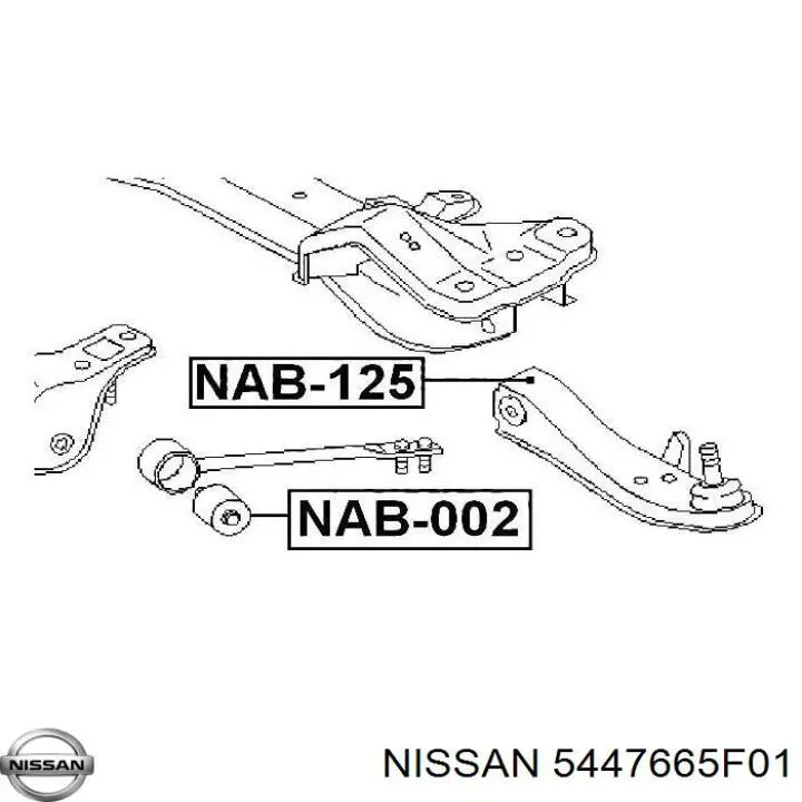 Сайлентблок задней балки (подрамника) 5447665F01 Nissan