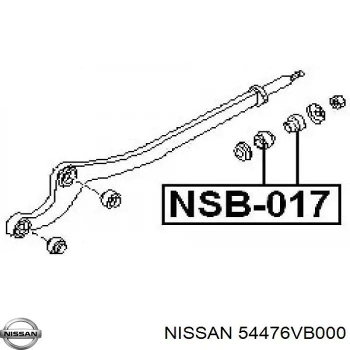 Сайлентблок передней подвески Nissan/Infiniti 54476VB000 цена, от 4.23 USD