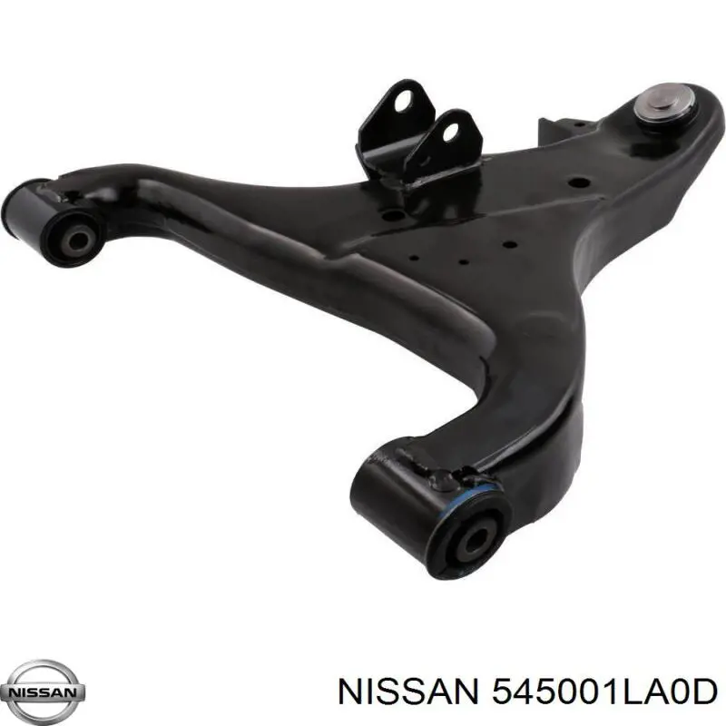 545001LA0D Nissan braço oscilante inferior direito de suspensão dianteira