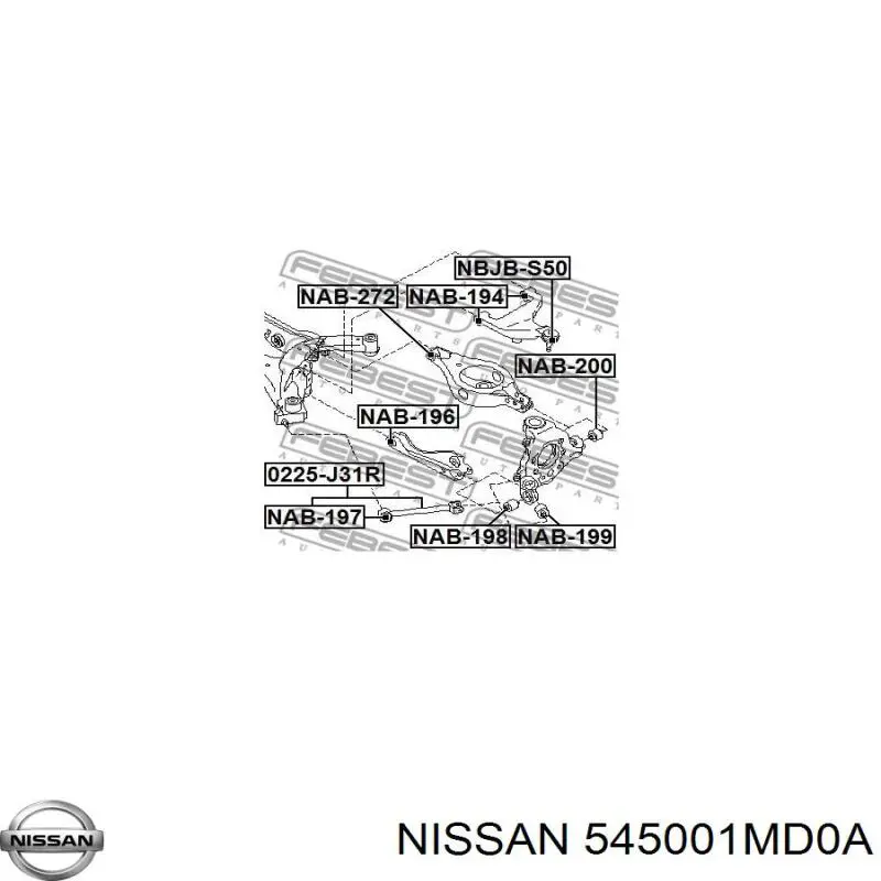 Правый рычаг передней нижней подвески Nissan/Infiniti 545001MD0A цена, от 19.76 USD