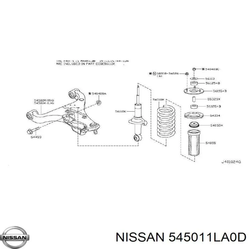  545011LA0D Nissan