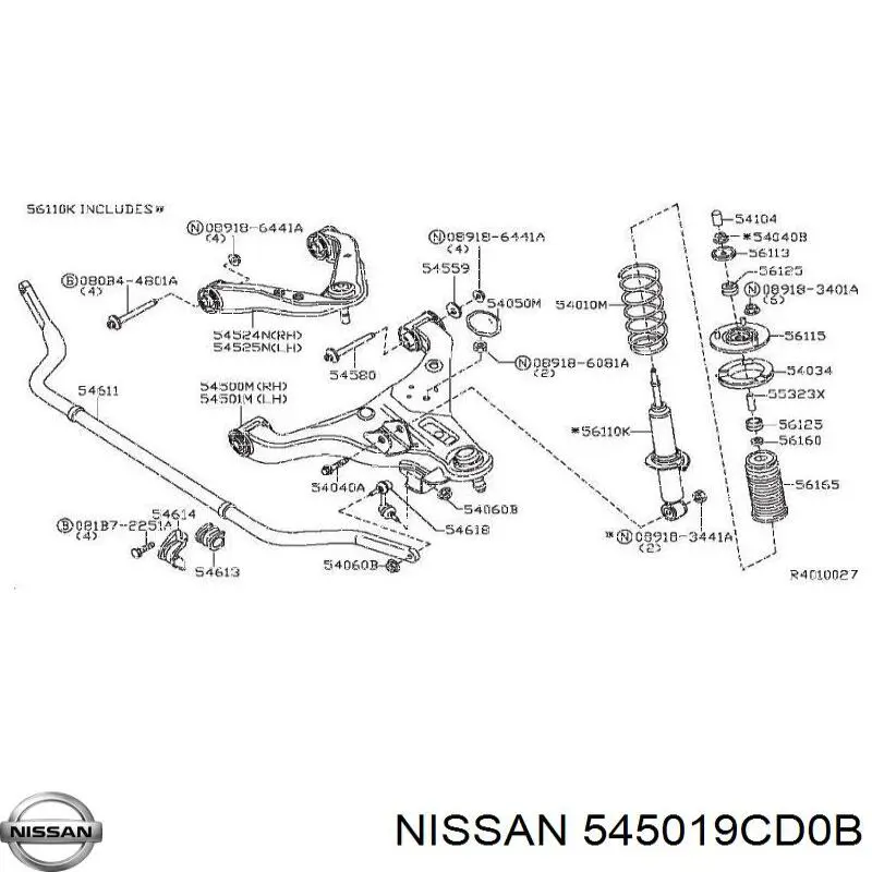  54501ZG90B Nissan