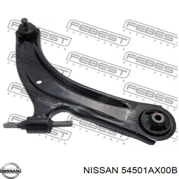 54501AX00D Nissan braço oscilante inferior esquerdo de suspensão dianteira