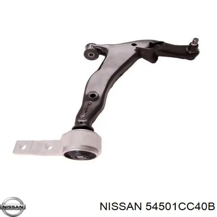 54501CC40B Nissan braço oscilante inferior esquerdo de suspensão dianteira