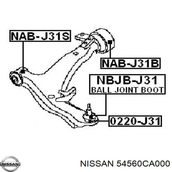 54560CA000 Nissan/Infiniti Сайлентблок нижнего переднего рычага