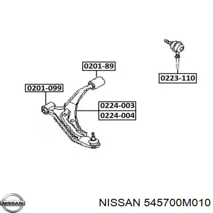 Сайлентблок переднего рычага 545700M010 Nissan/Infiniti