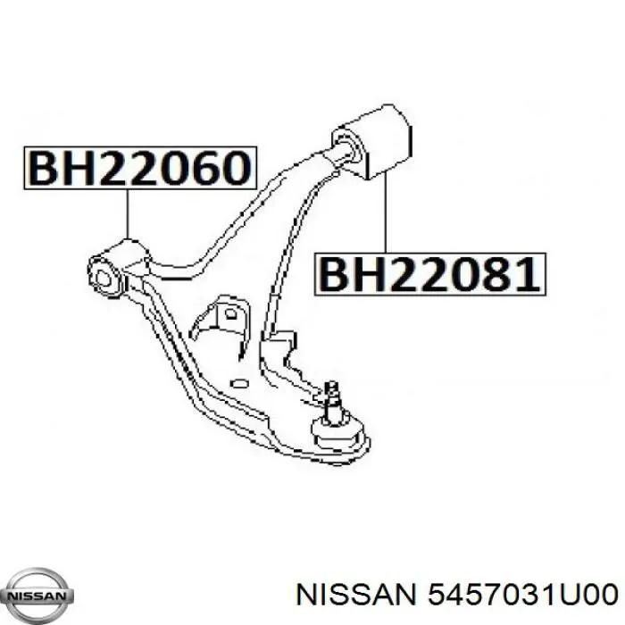 Сайлентблок передней подвески Nissan/Infiniti 5457031U00 цена, от 6.15 USD