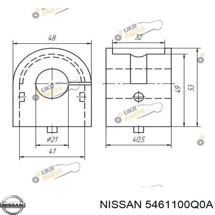 5461100Q0A Nissan/Infiniti Стабилизатор передней устойчивости