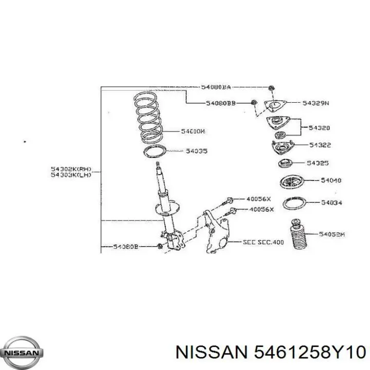 5461258Y10 Nissan втулка стабилизатора переднего