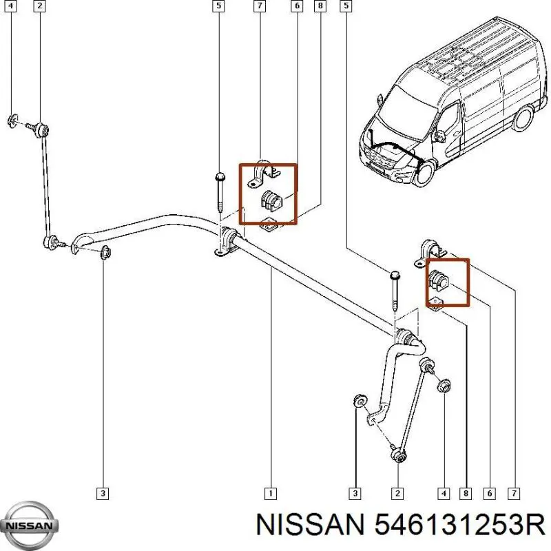 Втулка стабилизатора переднего 546131253R Nissan/Infiniti