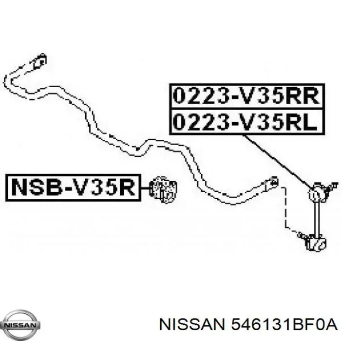 Резинка заднего стабилизатора Nissan/Infiniti 546131BF0A цена, от 5.90 USD