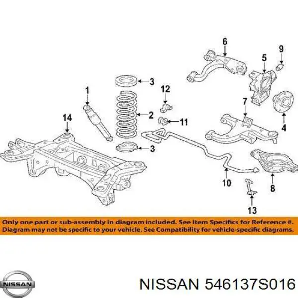 Купить 546137S016 Nissan/Infiniti Втулка заднего стабилизатора