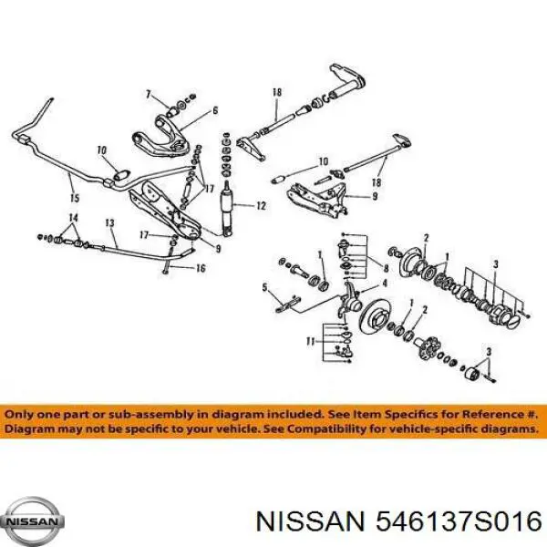Втулка заднего стабилизатора NISSAN 546137S016