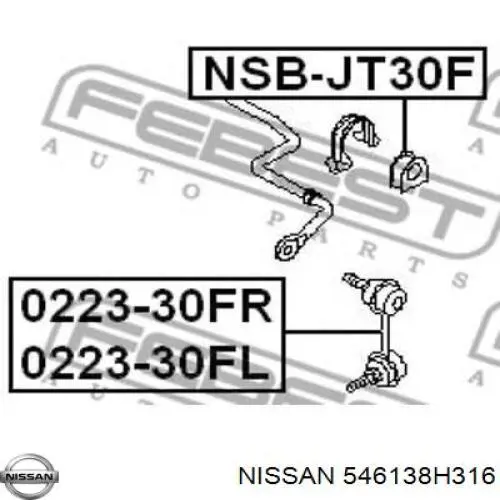 Втулка переднего стабилизатора NISSAN 546138H316