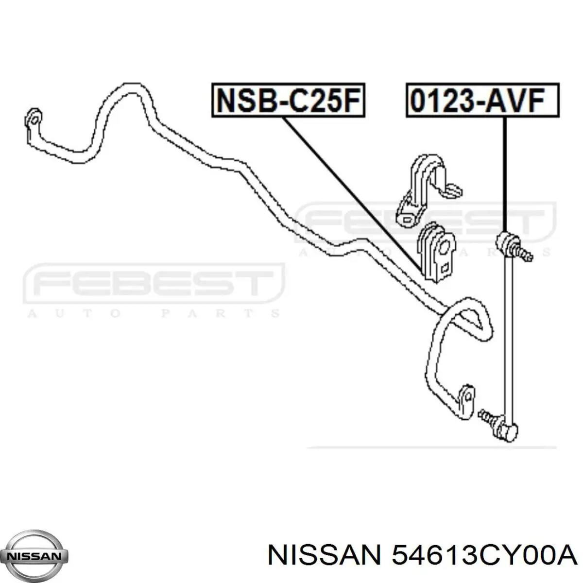 Втулка переднего стабилизатора Nissan/Infiniti 54613CY00A цена, от 3.98 USD