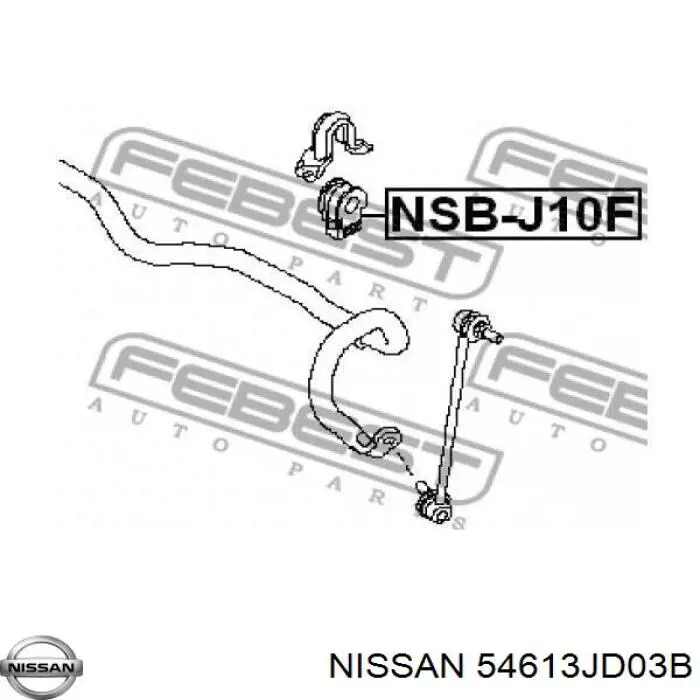 Втулка переднего стабилизатора Nissan/Infiniti 54613JD03B цена, от 7.35 USD
