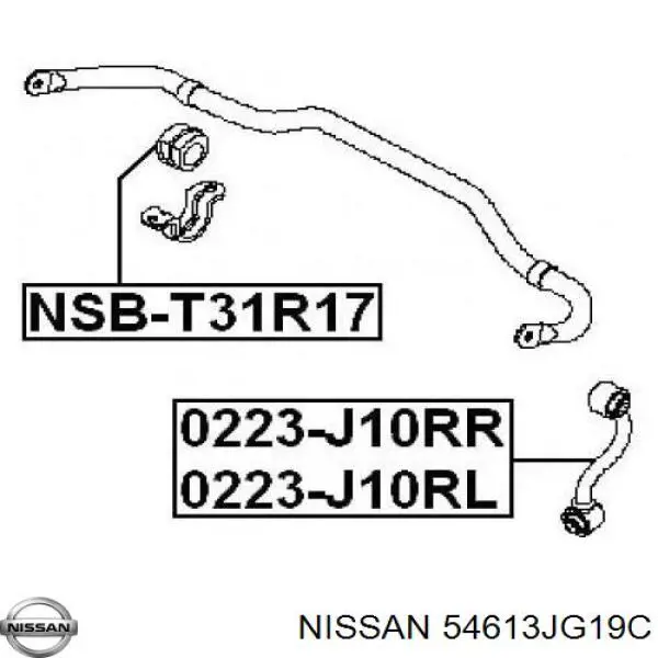 Резинка заднего стабилизатора Nissan/Infiniti 54613JG19C цена, от 5.63 USD