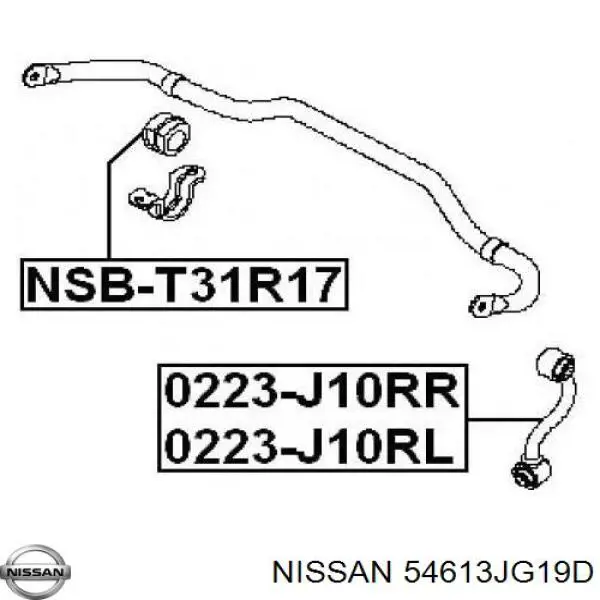 Резинка заднего стабилизатора Nissan/Infiniti 54613JG19D цена, от 5.64 USD