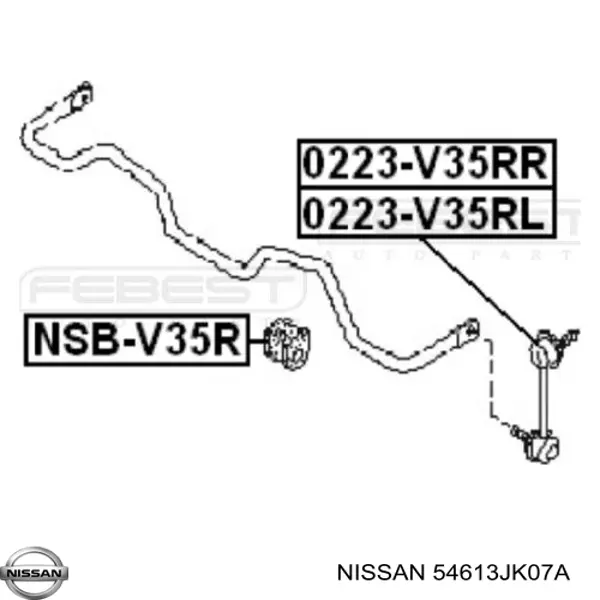 Купить 54613JK07A Nissan/Infiniti Втулка заднего стабилизатора